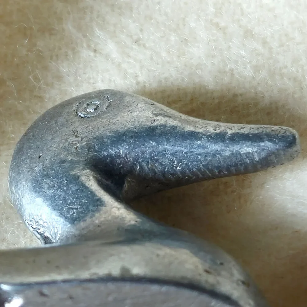 Mini Mid Century Aluminum Duck | 1960s Modernist Silver Sculpture
